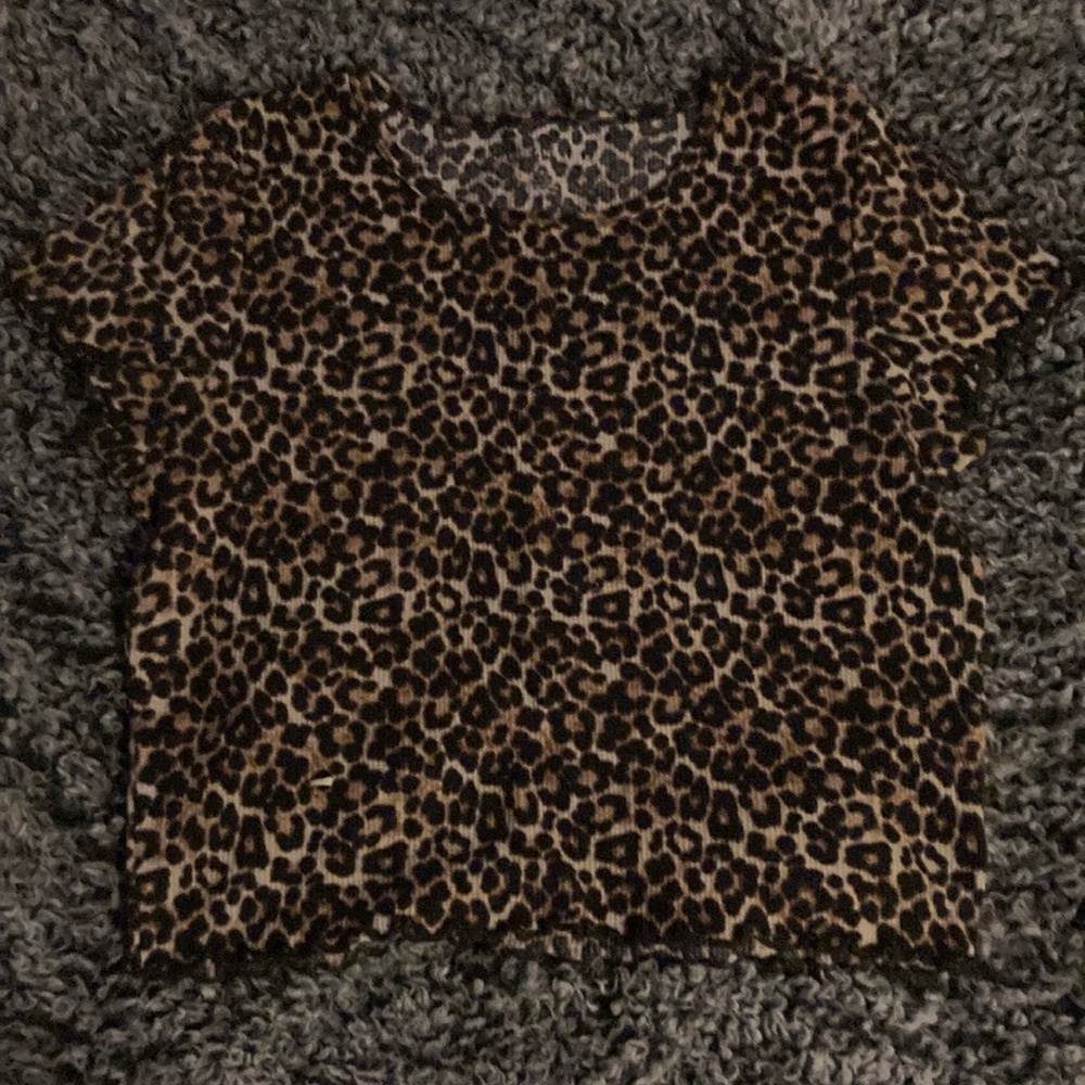 Leopard print American eagle crop top size medium